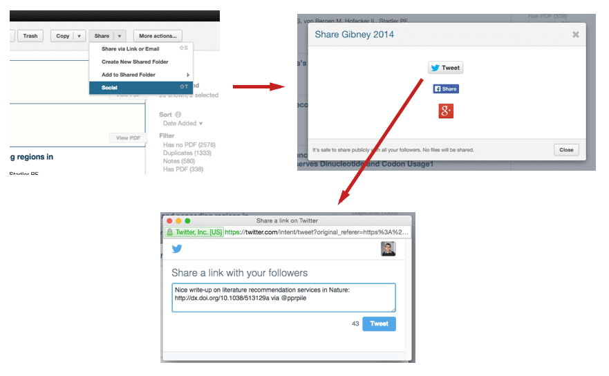 Quickly share science on Twitter from Paperpile